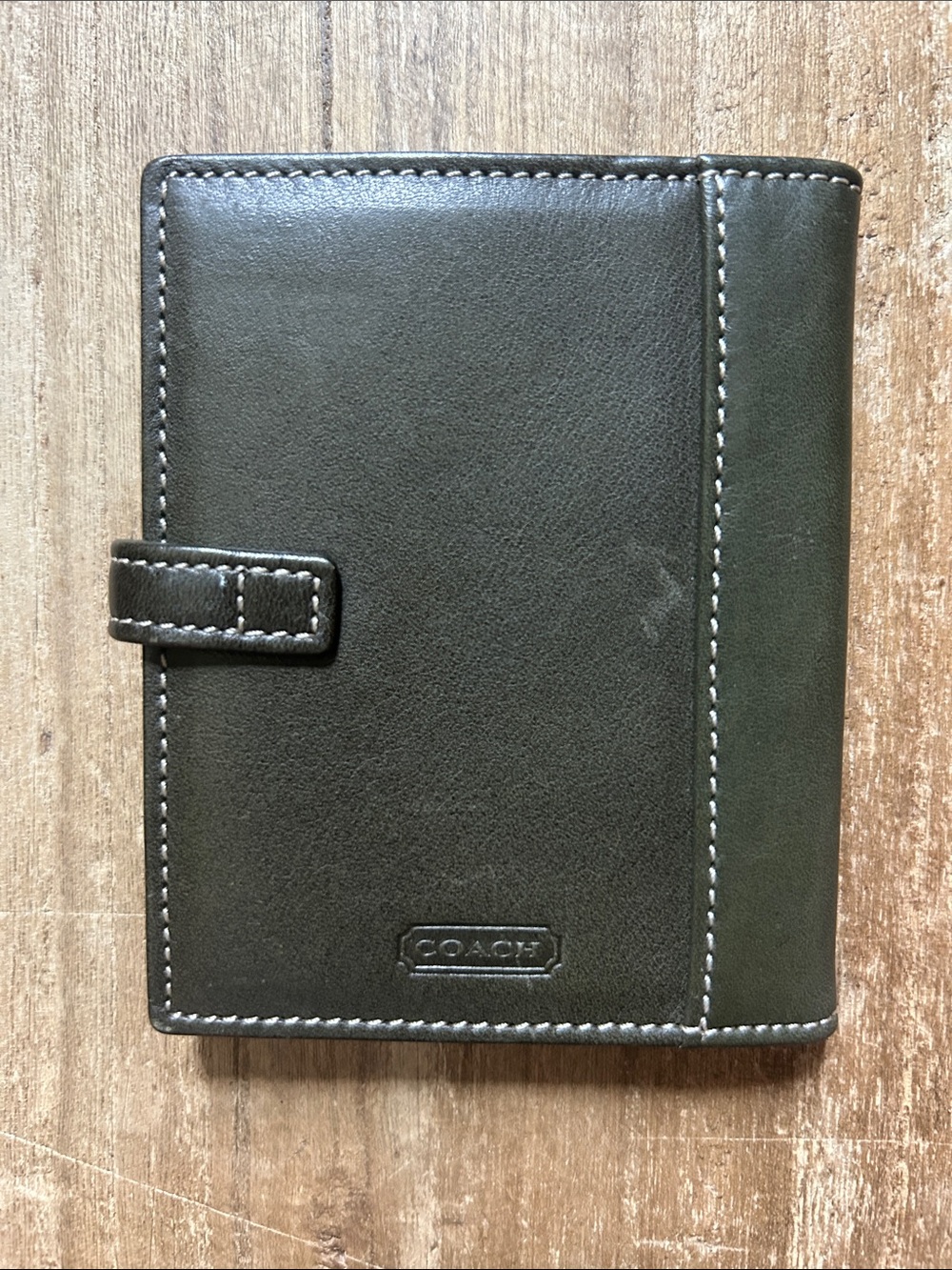 Coach Olive Green Leather Card Holder/Wallet - Picture 2 of 3